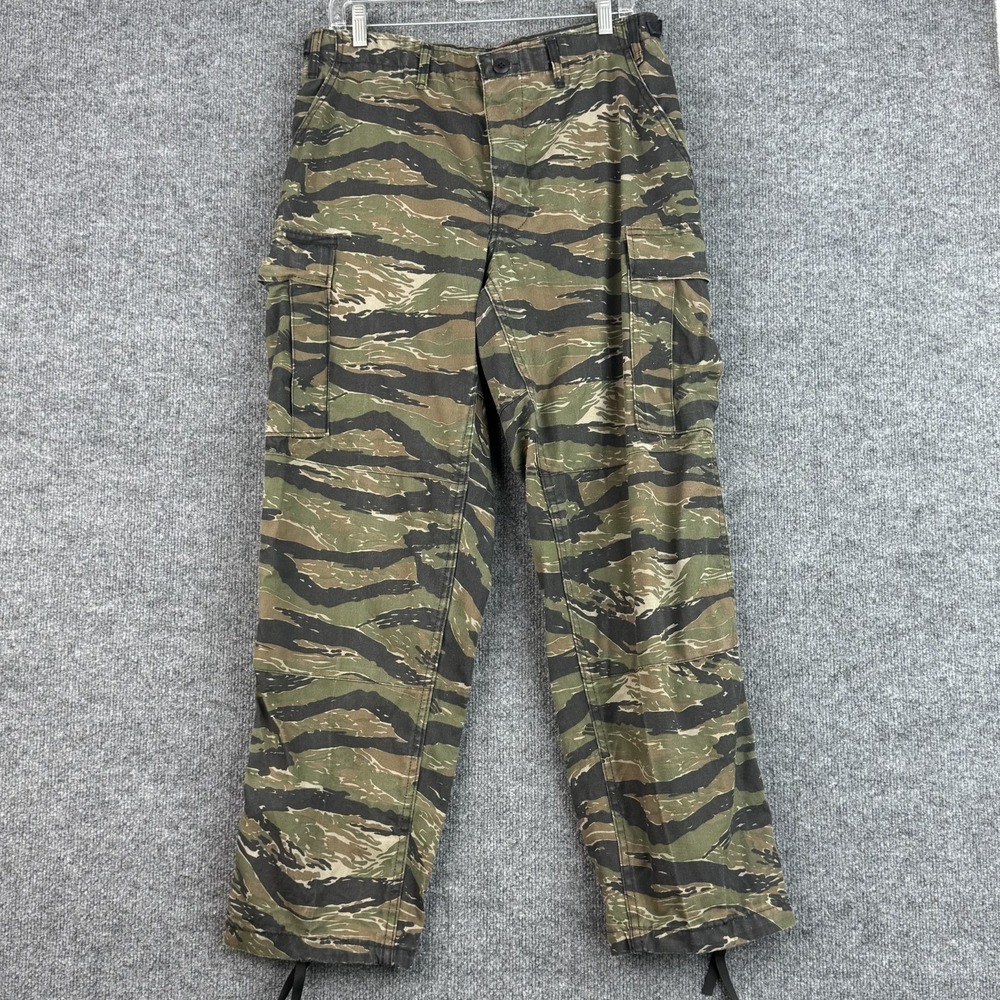 Vintage Rothco Cargo Pants Mens M Regular Tiger Stripe Camo BDU Military USA